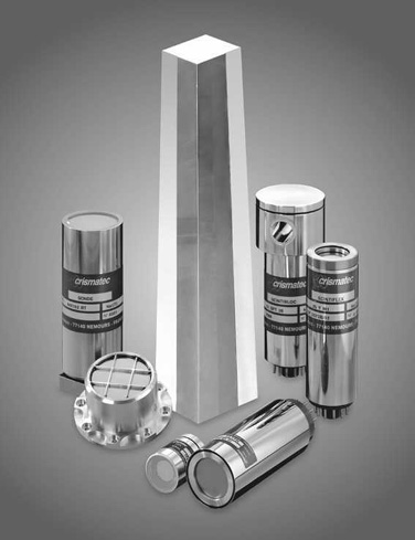 Scintillation crystal surrounded by various scintillation detector assemblies.