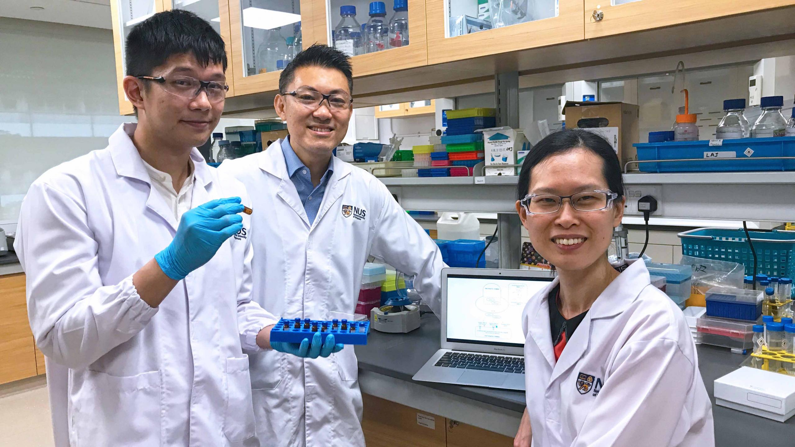 (L-R) Toh Yi Long, Associate Professor Alexandre Chan and Assistant Professor Lau Aik Jiang