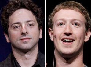 Google co-founder Sergey Brin (L) and Facebook co-founder Mark Zuckerberg (R) join hands yet again - This time for developing a mobile game to cure cancer